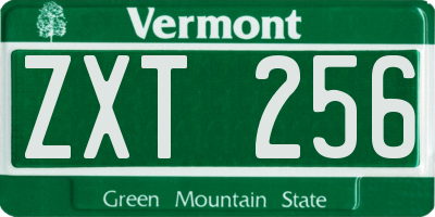 VT license plate ZXT256