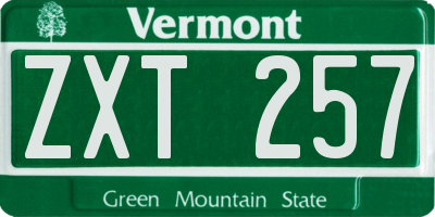 VT license plate ZXT257