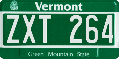 VT license plate ZXT264