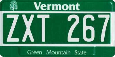 VT license plate ZXT267