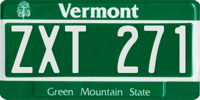 VT license plate ZXT271