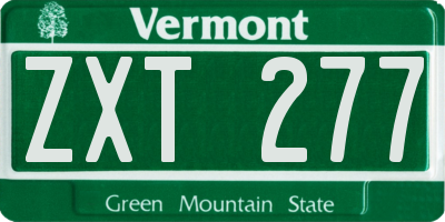 VT license plate ZXT277
