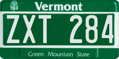 VT license plate ZXT284