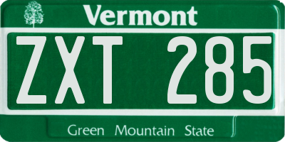 VT license plate ZXT285
