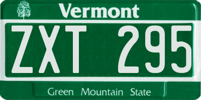 VT license plate ZXT295