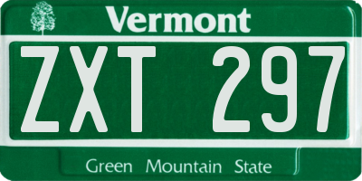 VT license plate ZXT297