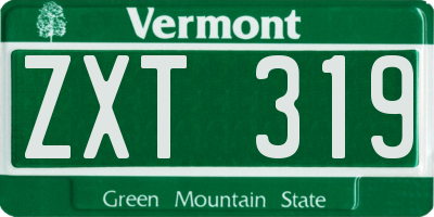 VT license plate ZXT319