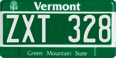 VT license plate ZXT328