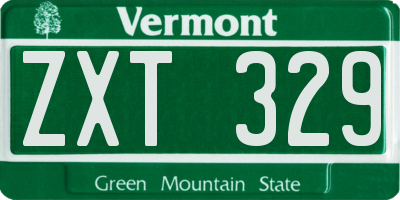 VT license plate ZXT329