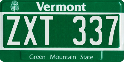 VT license plate ZXT337