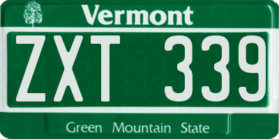 VT license plate ZXT339
