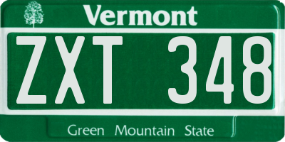 VT license plate ZXT348