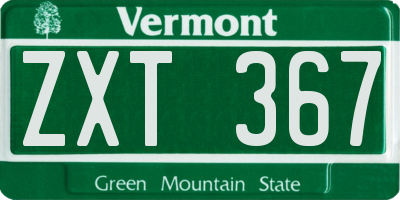 VT license plate ZXT367