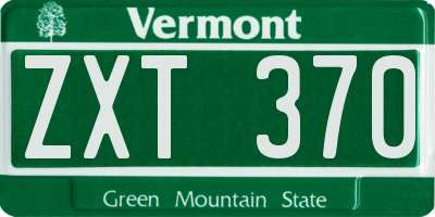 VT license plate ZXT370