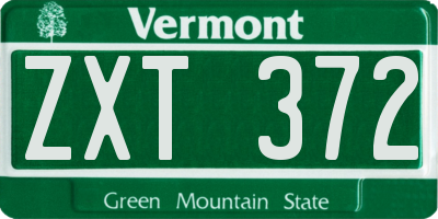 VT license plate ZXT372