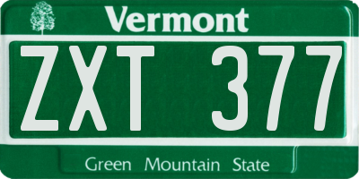 VT license plate ZXT377