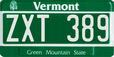 VT license plate ZXT389