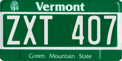 VT license plate ZXT407