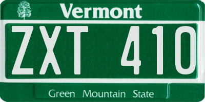 VT license plate ZXT410