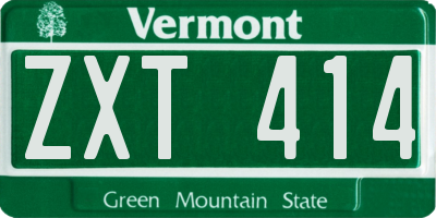 VT license plate ZXT414