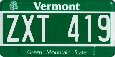 VT license plate ZXT419