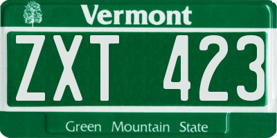 VT license plate ZXT423
