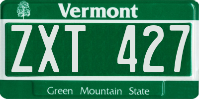VT license plate ZXT427