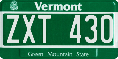 VT license plate ZXT430