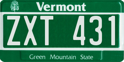 VT license plate ZXT431