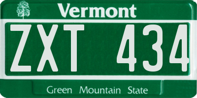 VT license plate ZXT434