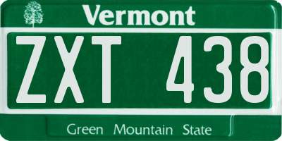 VT license plate ZXT438