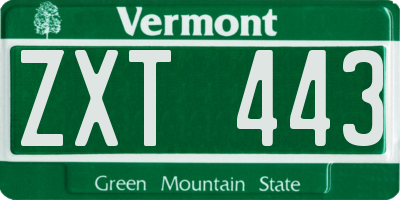 VT license plate ZXT443