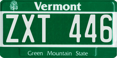 VT license plate ZXT446