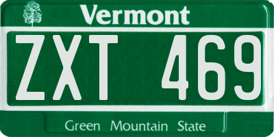 VT license plate ZXT469