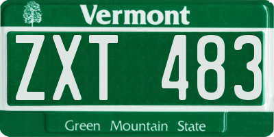 VT license plate ZXT483