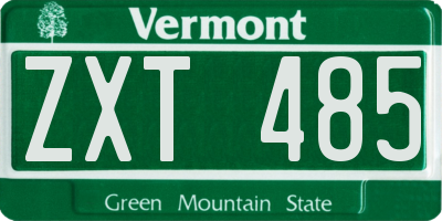 VT license plate ZXT485