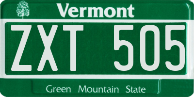 VT license plate ZXT505