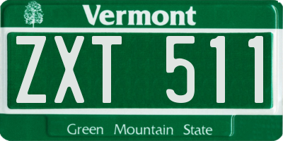VT license plate ZXT511