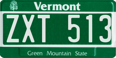 VT license plate ZXT513