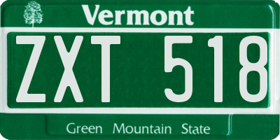 VT license plate ZXT518