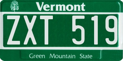 VT license plate ZXT519