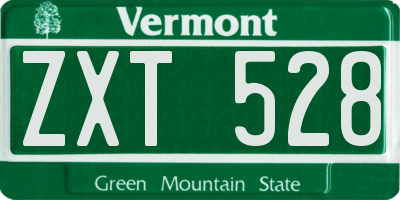 VT license plate ZXT528