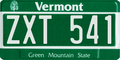 VT license plate ZXT541
