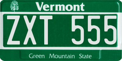 VT license plate ZXT555