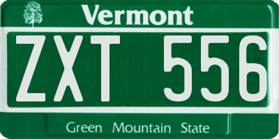 VT license plate ZXT556