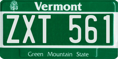 VT license plate ZXT561
