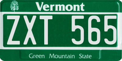 VT license plate ZXT565