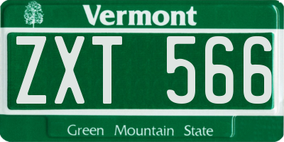 VT license plate ZXT566