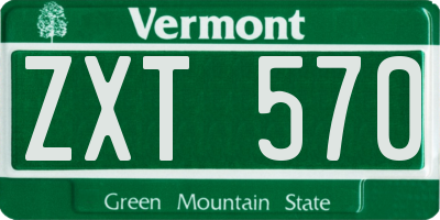 VT license plate ZXT570