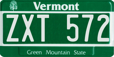 VT license plate ZXT572